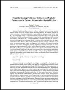 Nephrite-yielding prehistoric cultures and nephrite occurrences in Europe: Archaeomineralogical review